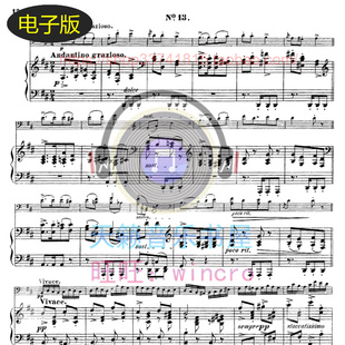 Brahms古典D大调第13匈牙利舞曲No13大提琴钢琴合奏总分谱 非高清
