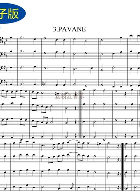 Pavane 帕凡舞曲 大提琴四重奏 总谱分谱 高清乐谱 v360