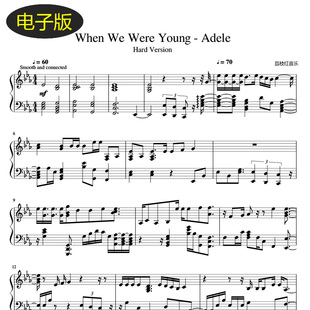 阿黛尔When 独奏谱钢琴谱 Young难度版 1492 Were 高清
