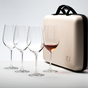 罗派欧式水晶玻璃葡萄酒杯高脚杯4祇红酒杯收纳盒子套装 皮质礼盒