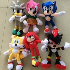 SONIC超音鼠毛绒玩具 索尼克音速小子刺猬精美30cm蓝色超音鼠公仔