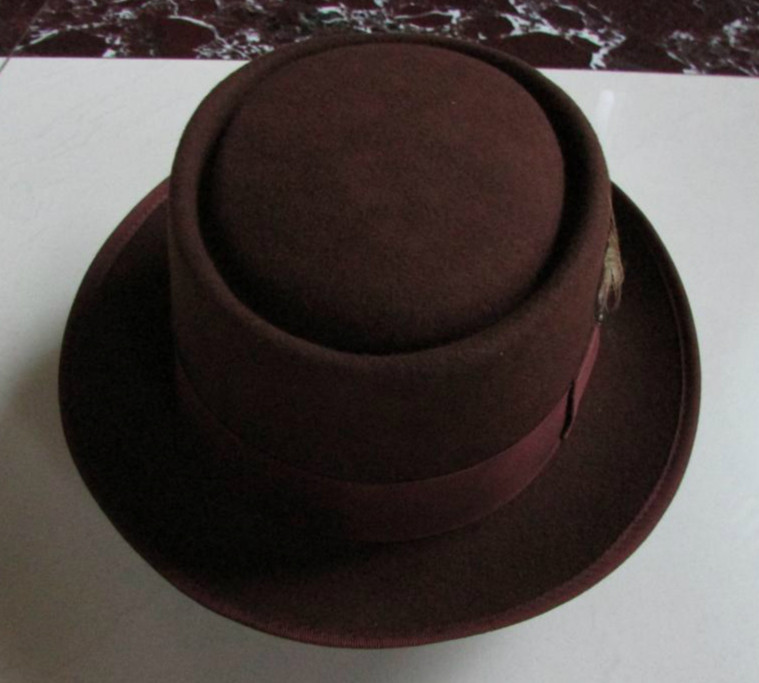 丽华促销冬季保暖羊毛复古男毡帽毛呢礼帽圆顶街舞帽英伦表演帽子