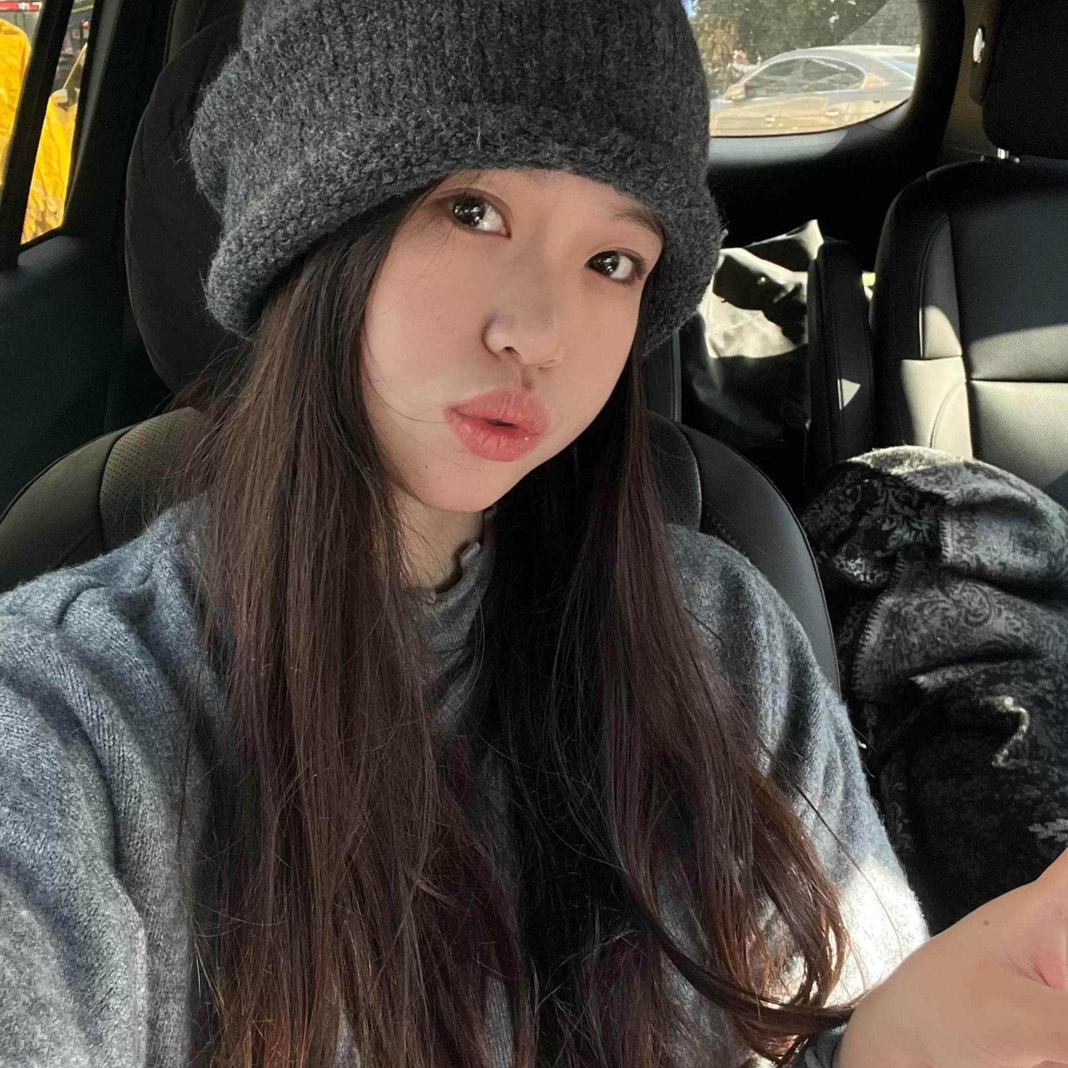 高版本羊驼毛堆堆帽情侣秋冬百搭大头围卷边加大显脸小包头冷帽子