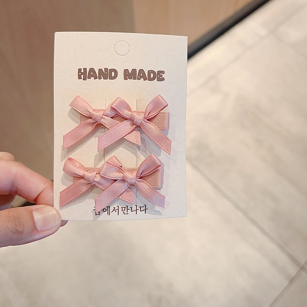 宝宝侧边刘海发夹小清新粉色百搭韩系蝴蝶结公主发卡儿童甜美对夹