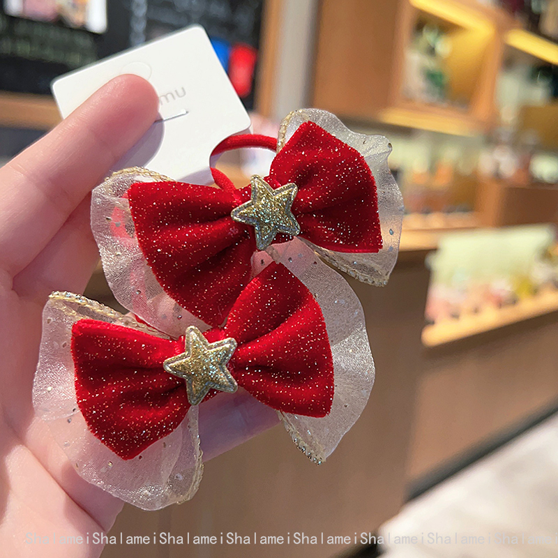 女童丸子头发圈蝴蝶结儿童皮筋