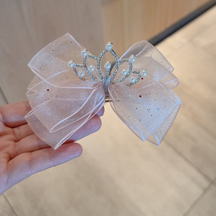 儿童王冠发夹女童蝴蝶结顶夹发饰皇冠公主头饰小女孩宝宝生日发卡