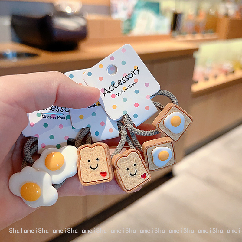 趣味饼干发圈咖色系不伤发小皮筋