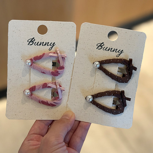 儿童爱心蝴蝶结BB夹发夹珍珠女孩刘海夹发卡女童百搭碎发夹子头饰