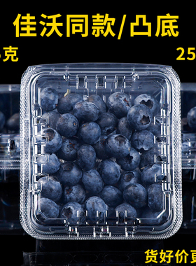 蓝莓包装盒一次性透明125克水果打包盒250g佳沃树莓桑葚长方形盒
