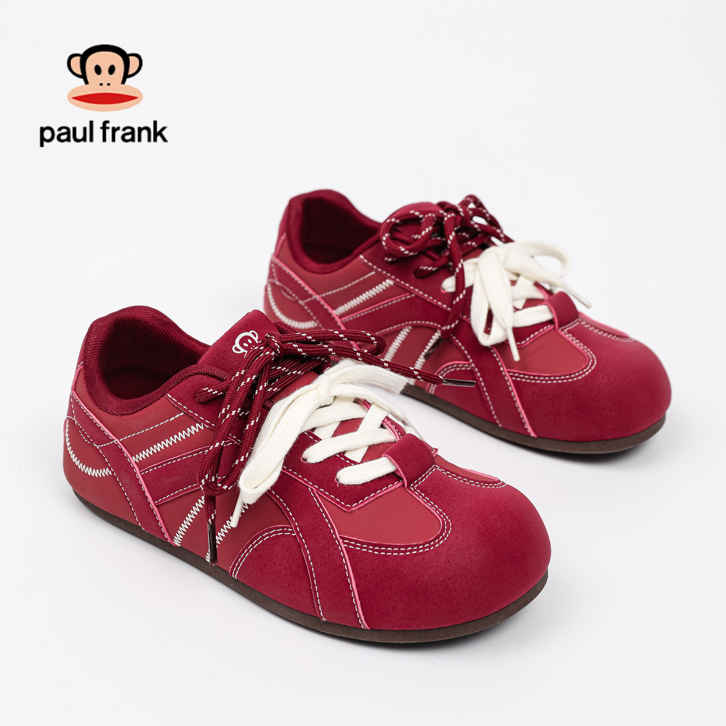 大嘴猴女鞋红色德训鞋女2026春季软底百搭休闲运动鞋平底板鞋系带,女鞋,时尚休闲鞋,淘宝优惠券,粉丝福利购,淘宝优惠卷