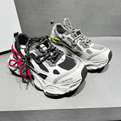 2026春新款 真皮网面透气松糕厚底老爹鞋 擦色时尚 欧洲站女鞋 休闲鞋