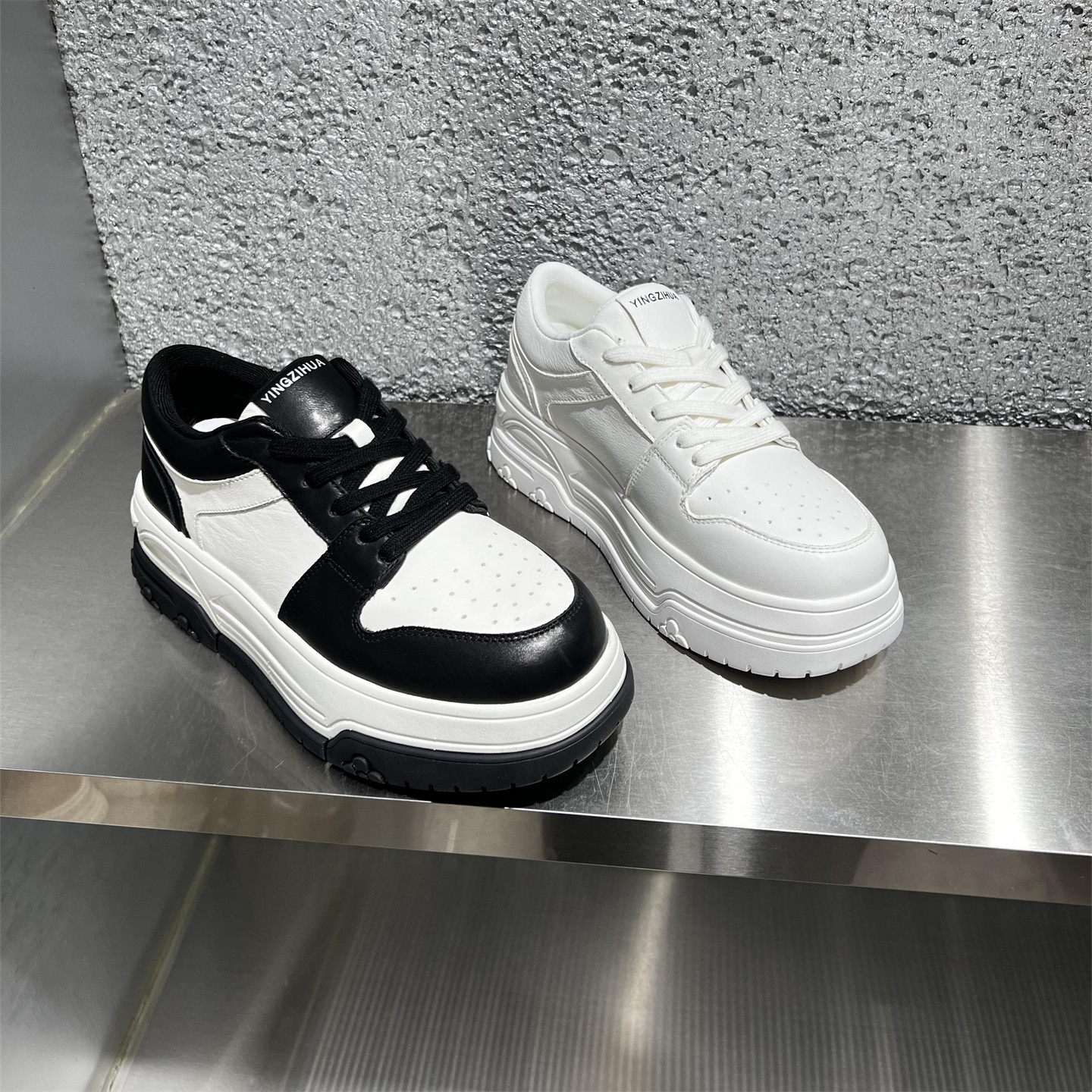 欧洲站真皮小白鞋女2026春新款系带松糕厚底运动板鞋百搭休闲鞋潮,女鞋,休闲板鞋,淘宝优惠券,粉丝福利购,淘宝优惠卷