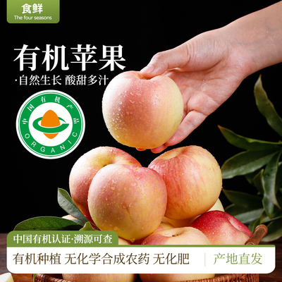 有机苹果雪果红富士有机种植不打蜡不催红酸甜爽口时令新鲜水果