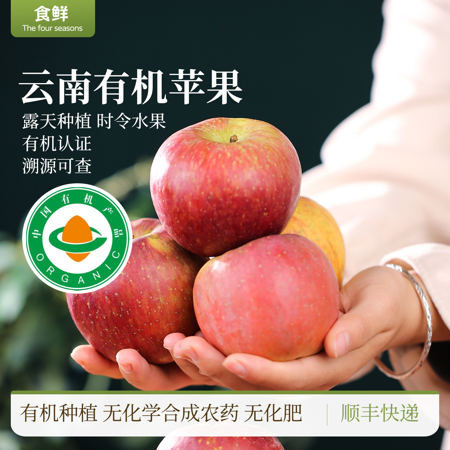 有机苹果云南富士苹果有机种植不打蜡不催红酸甜爽口新鲜水果辅食图片