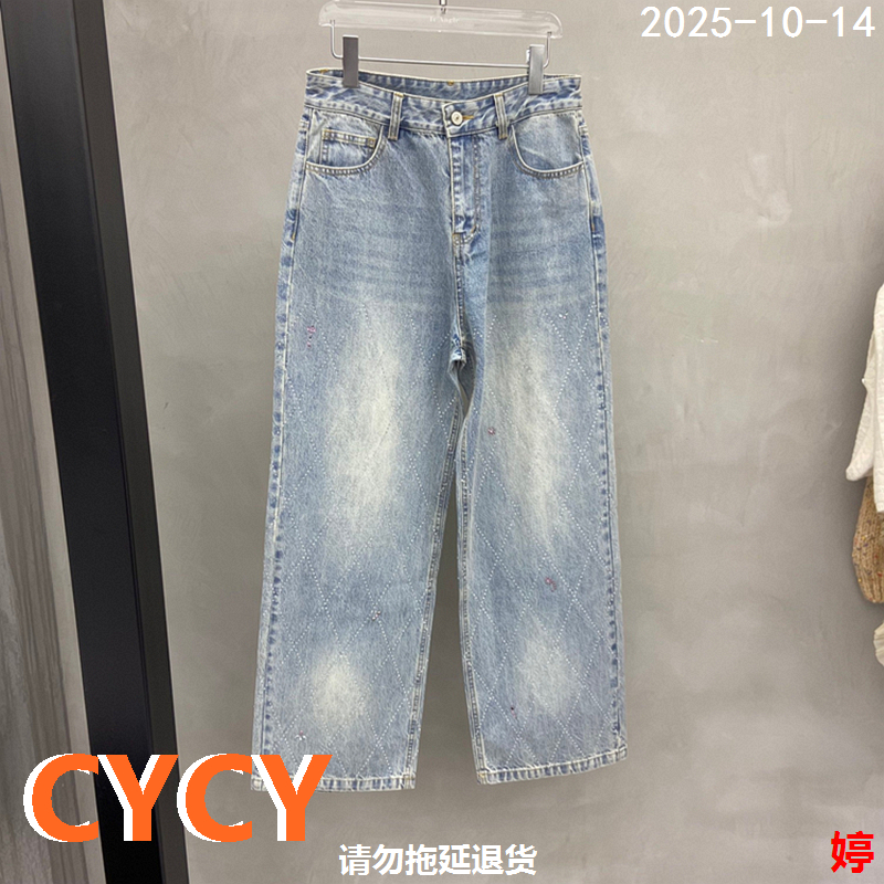 欧货时尚百搭洋气显瘦直筒牛仔裤