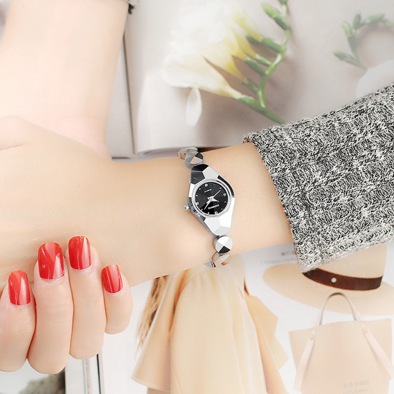 卡迪诺 专柜正品女士手表钨钢腕表潮流时尚手链式女表防水石英表