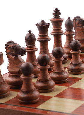 友邦UB木塑国际象棋磁性棋子便携折叠棋盘大中小号 比赛培训用棋