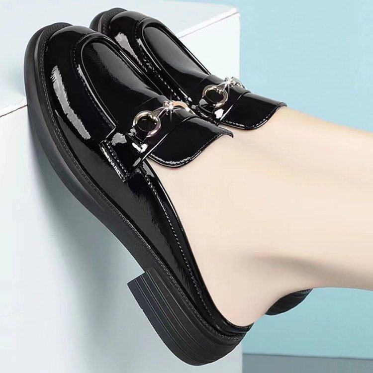 真皮包头拖鞋女低跟夏季外穿2025新款圆头时尚百搭平底半拖穆勒鞋,女鞋,包头拖,淘宝优惠券,粉丝福利购,淘宝优惠卷