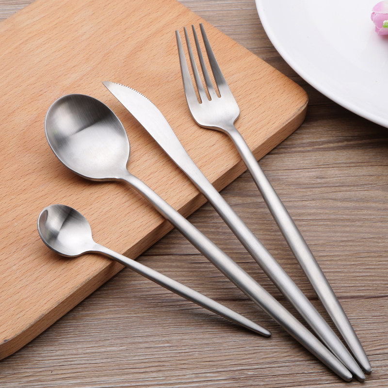 GTWARE葡萄牙原色不锈钢304原材料刀叉勺三件套西餐餐具创意单品