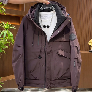 冬季新品潮牌新款男士工装风痞帅羽绒服户外重磅防寒保暖工装外套