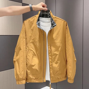 休闲百搭上衣男帅气外套 新款 青年时尚 设计感网红立领夹克2026春季