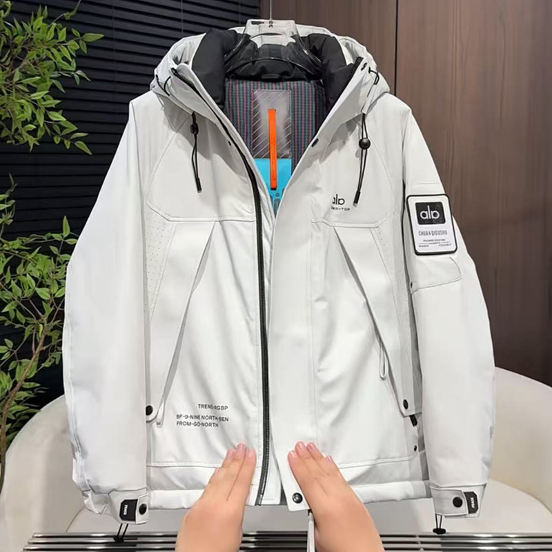 潮流秋冬百搭防寒服高街休闲冲锋衣外套2025工装拼接男士羽绒服潮