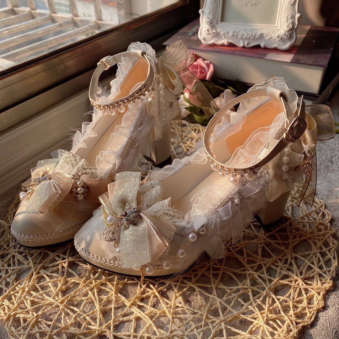 少女心手作黎明梦魇花嫁加冕白金色九歌Lolita高跟鞋粗跟lo鞋百搭,模玩/动漫/周边/娃圈三坑/桌游,lolita洛丽塔鞋类,淘宝优惠券,粉丝福利购,淘宝优惠卷