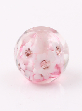 新款精品日式琉璃珠浪漫樱花 深海五彩小鱼花珠16mm