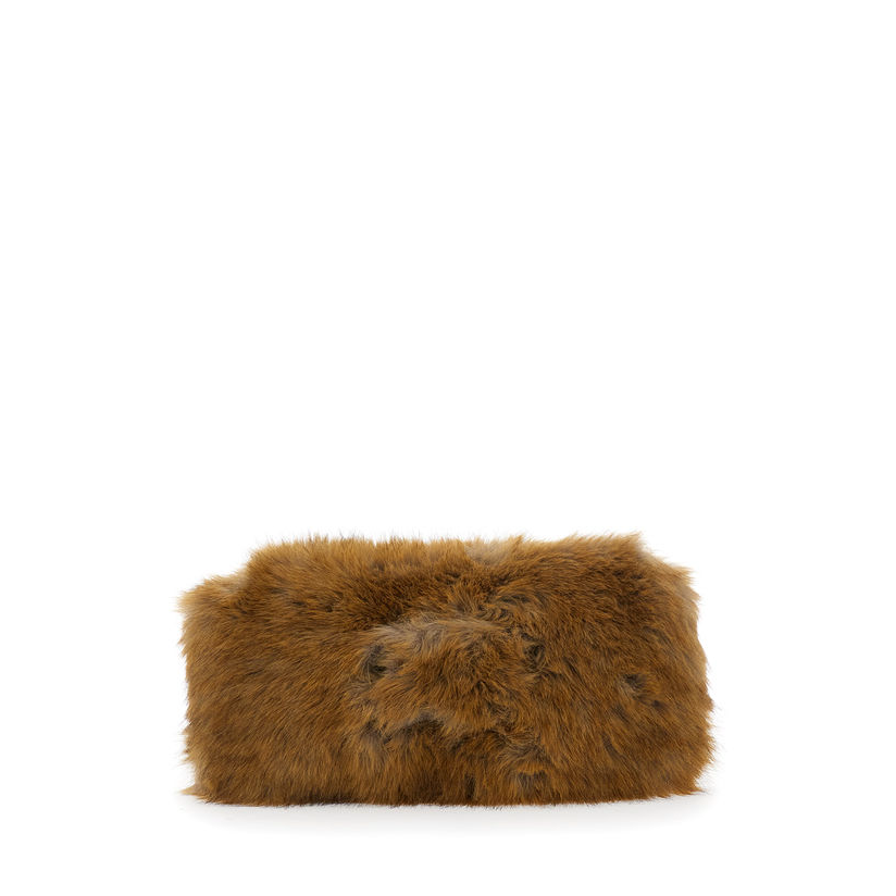MSGM 'Fluffy' Desing 棕色人造皮草女手包女女夏耐用送女友包
