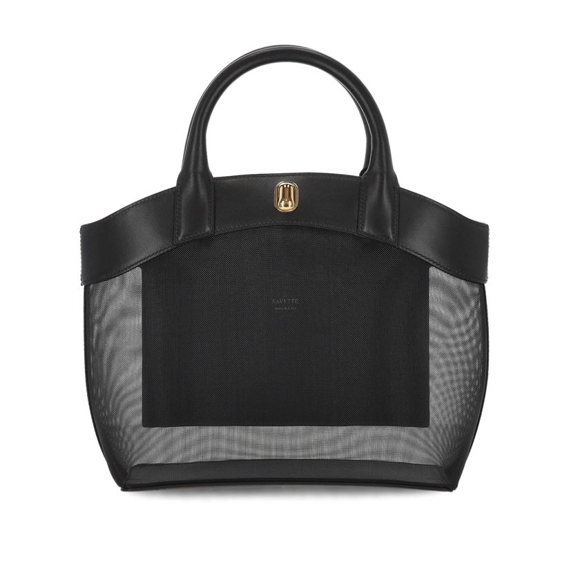 【迷衣海淘小程序】 savette  Bags 黑色手提包女包包耐用腋下