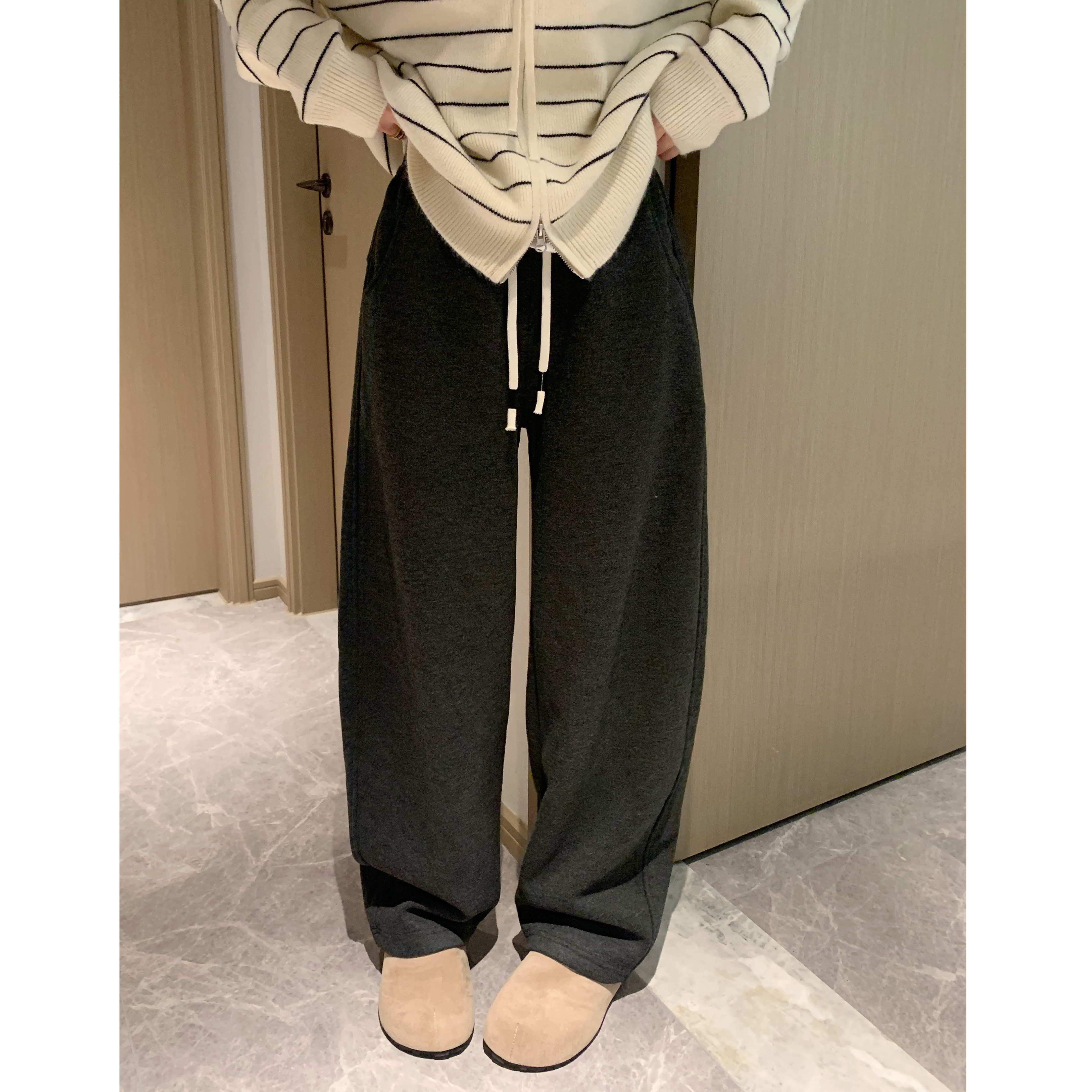 Morden 保暖有型 秋冬加绒加厚羊毛弯刀阔腿裤女显瘦百搭卫裤,女装/女士精品,休闲裤,淘宝优惠券,粉丝福利购,淘宝优惠卷