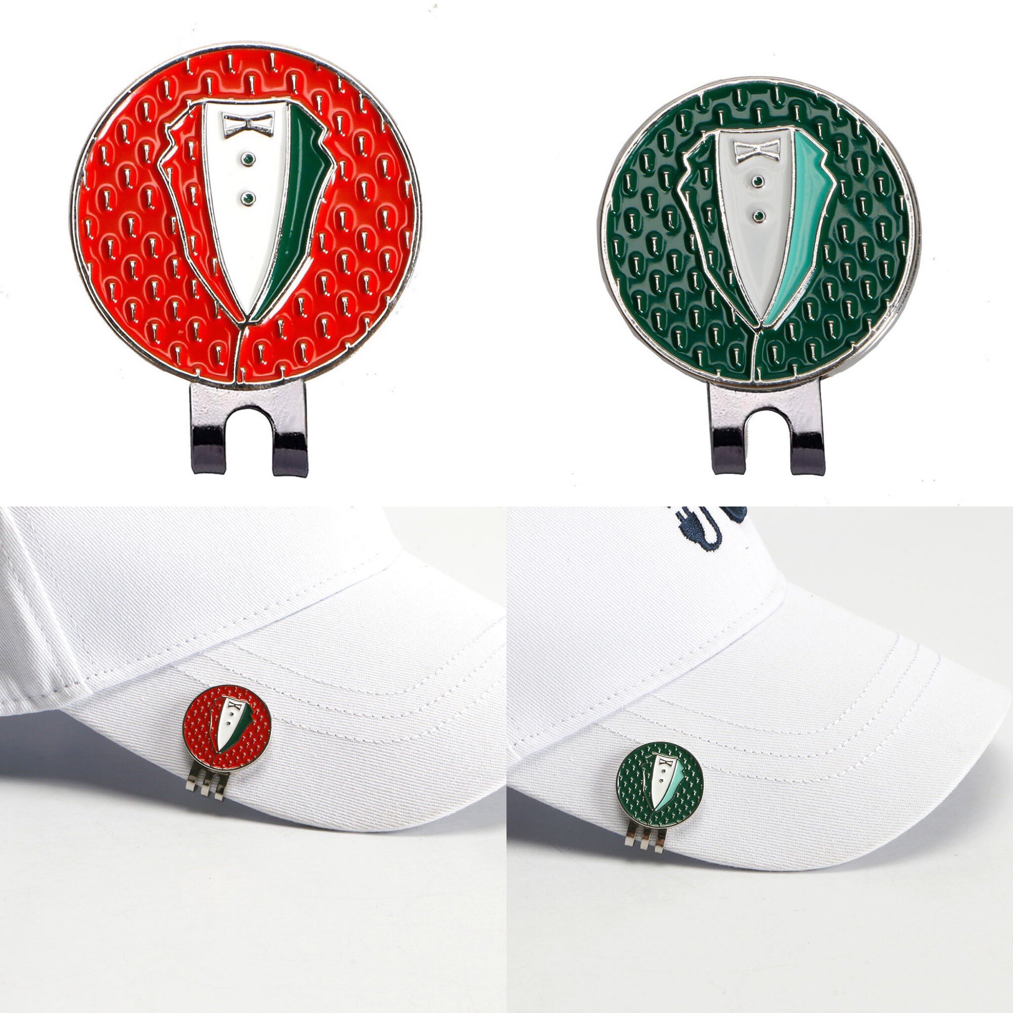 绿夹克高尔夫球位标帽夹 golf mark 马克25mm圆币磁性球币