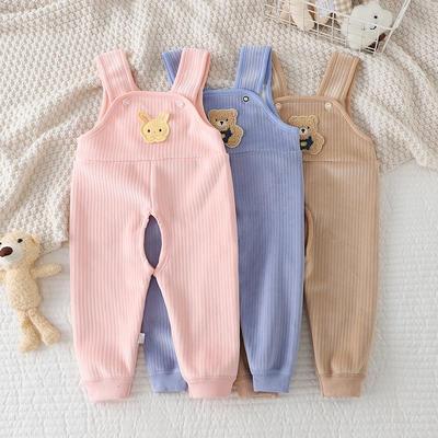 宝宝加绒背带裤开裆婴儿连身裤