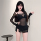 套装 新款 酒吧DS演出服女DJ领舞性感黑色透视网纱爵士舞辣妹时尚