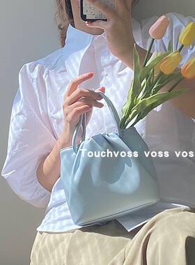 TOUCHVOSS夏日方糖！气质女友褶皱手提包温柔单肩斜挎包小方包