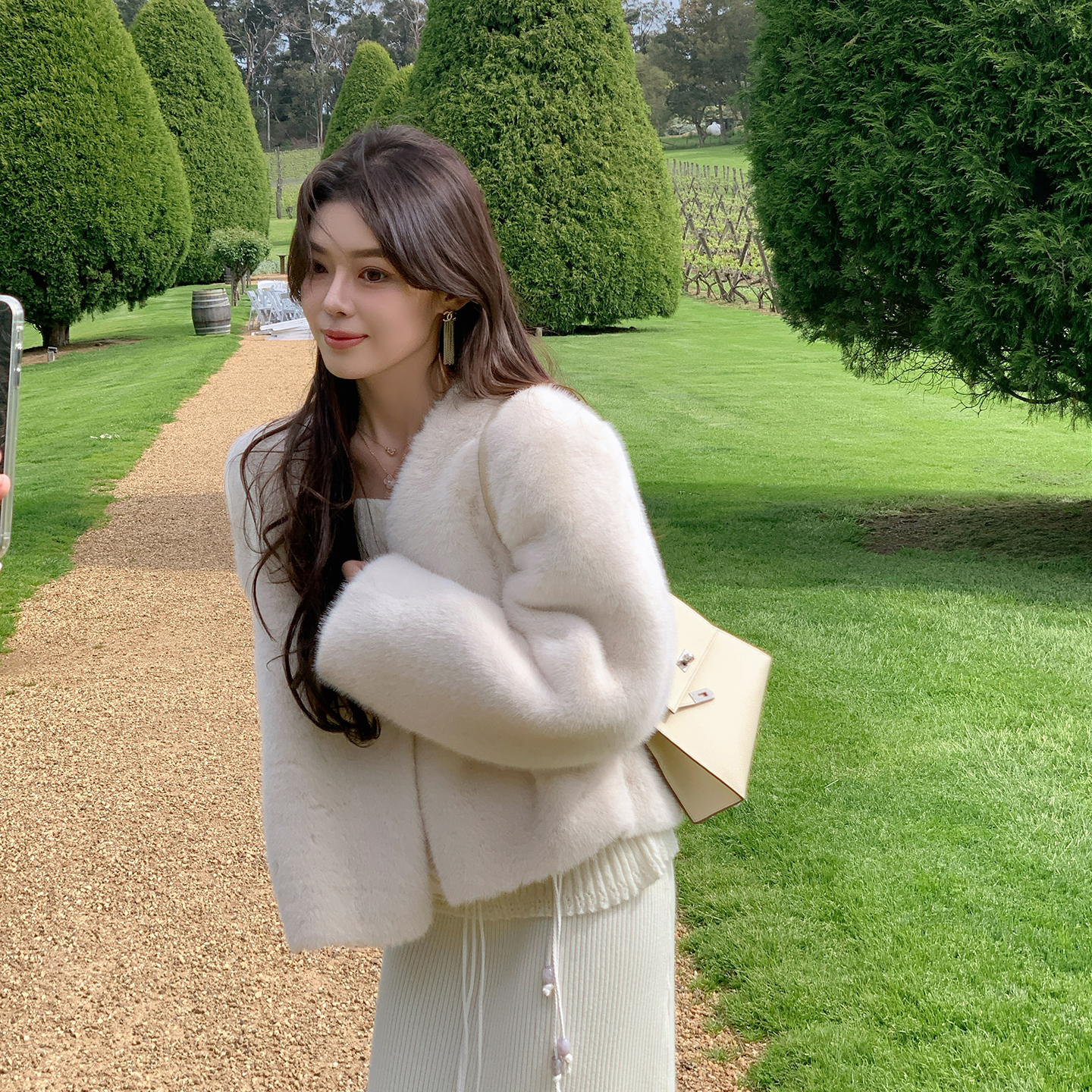 12/10ByYou软萌奶乎手感巨好顺滑细腻柔软水貂毛环保皮草短款外套