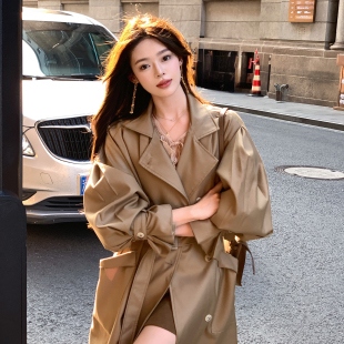 英伦风卡其色收腰风衣外套女长款 新款 气质休闲大衣 2026春季 ByYou