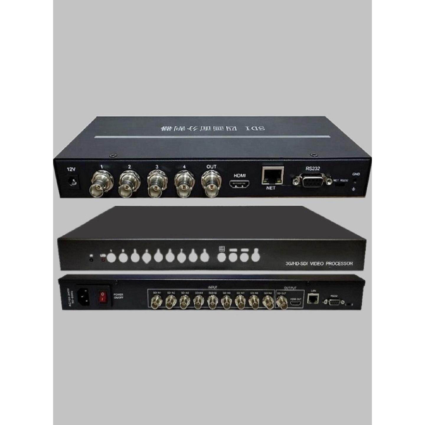 SDI2两4四6六8八9二画面分频器割电视屏幕九进一出串口网络管控