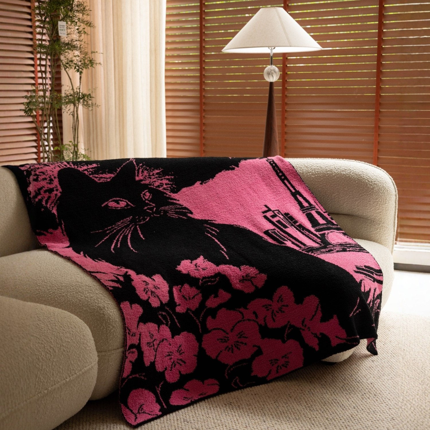 粉猫复古风毛毯沙发盖毯客厅空调毯半边绒毯子办公室午睡毯子盖毯,床上用品,休闲毯/毛毯/绒毯,淘宝优惠券,粉丝福利购,淘宝优惠卷