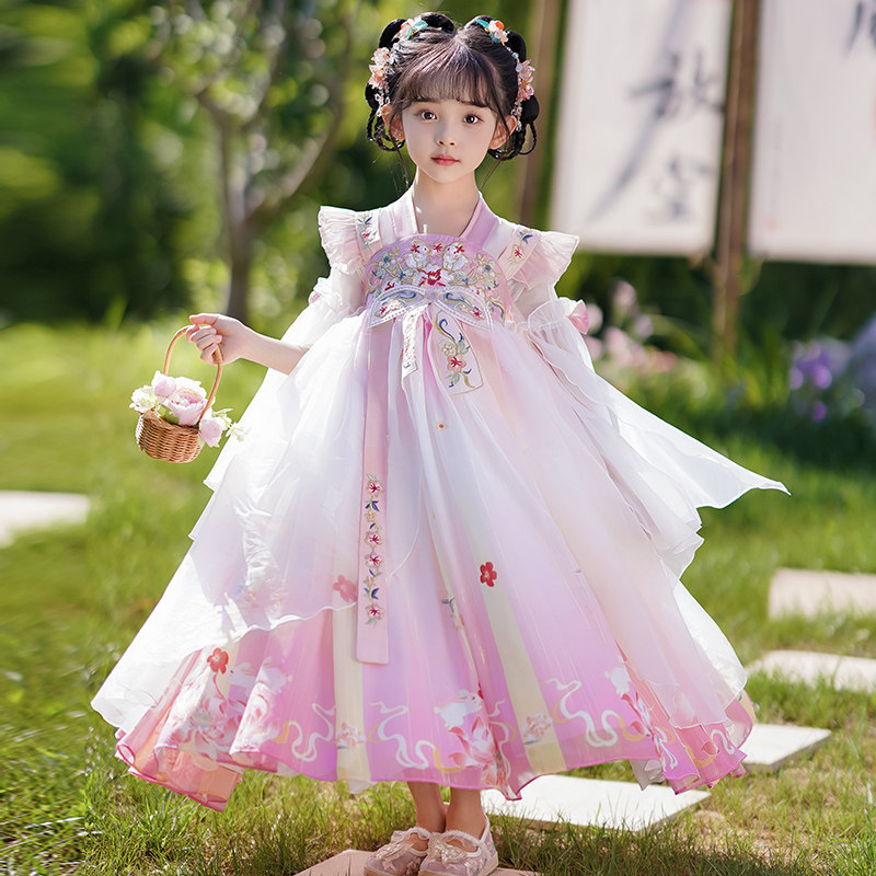 汉服女童仙气连衣裙夏季2026新款儿童古风超仙薄款中国风公主裙子图片