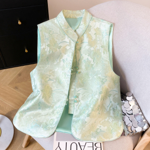 新中式国风马甲女款春装2026新款春款坎肩马夹外套年轻款唐装上衣