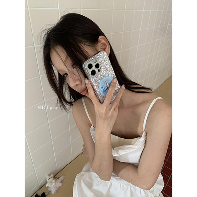 DT play BlingBling的蓝色芭蕾舞鞋韩国ins风小众博主适用于iphone16promax/11苹果15/12/13/14手机壳保护套