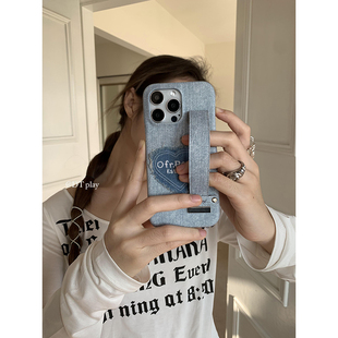 牛仔少女腕带韩国ins风小众高级适用于iphone17 16promax 甜酷美式 14苹果13 11手机壳保护套 play
