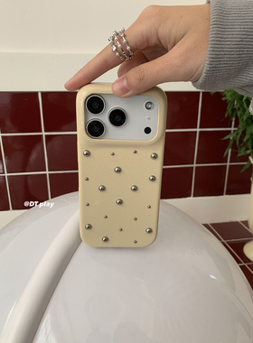 DT play 春夏新配色彩淡黄珠珠少女韩国ins博主小众设计适用于iphone17promax/16/15苹果14/13手机壳保护套