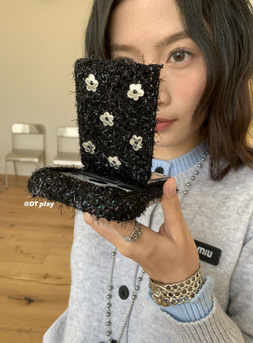 DT play 秋冬花朵蝴蝶结气质时髦镜子韩国ins博主小众设计适用于iphone17promax/16/15苹果14/13手机壳保护套