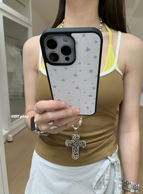 DT play 蓝色星星清新简约少女轻薄夏日韩国ins风小众博主适用于iphone17/16promax/15/14苹果13手机壳保护套