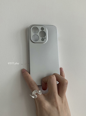 DT play银色山泉神秘星河SILVER感韩国博主ins风小众适用于iphone17promax/16/15苹果11/12/14/13手机壳