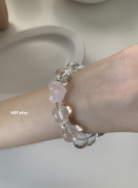 DT play  清冷感水晶串珠表带适用苹果applewatch11S7S8S9S10s11