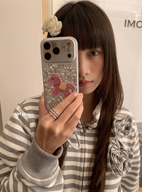 DT play 迎接新年粉色小马银色腕带韩国ins博主小众设计适用于iphone17promax/16/15苹果14/13手机壳保护套