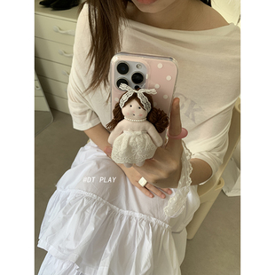 16promax qia可爱胖嘟嘟女孩蕾丝娃娃波点韩国ins风小众适用于iphone17 14苹果13手机壳保护套 play